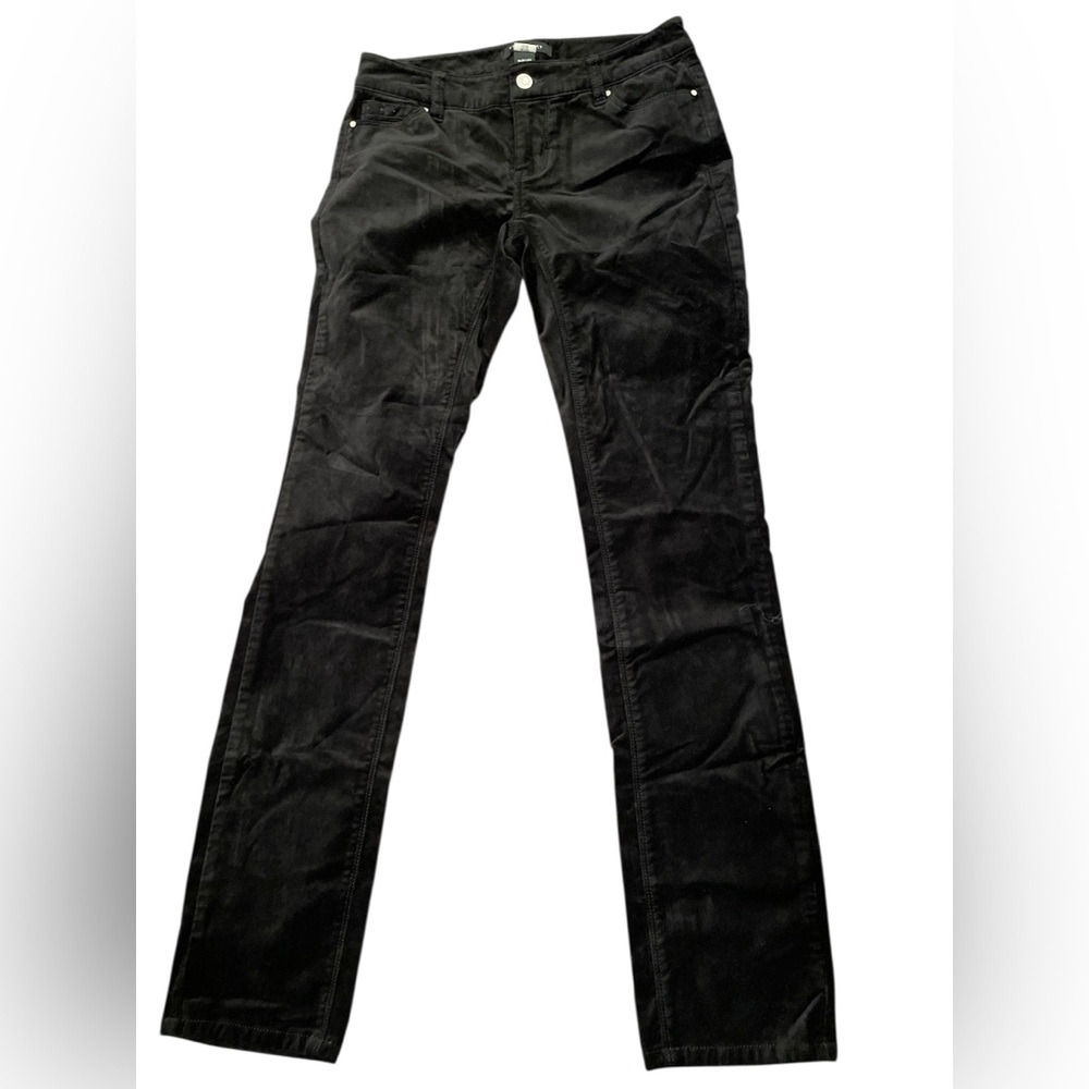 White House Black Market Women’s Black Velvet Pants Size 00R Slim Leg